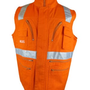 Gabardina Algodón Naranjo Cuello alto N° de Diseño: 3354
