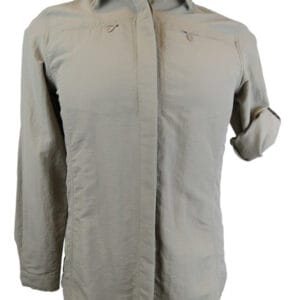 Blusa Tactel Uv Block Nylon Beige-Malla costado N° de Diseño: 3834
