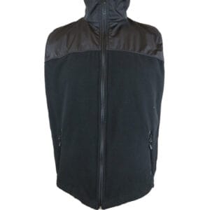 Chaqueta Polar Varón Sin mangas Negro con Taslan N° de Diseño: 4209