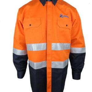 Gabardina Poliéster/Algodón Altavisibilidad Naranjo-azul N° de Diseño: 4572