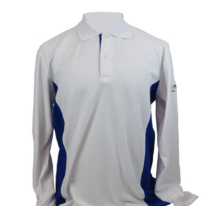 Pique Manga larga Blanco-Azul Varón N° de Diseño: 4581
