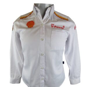 Blusa Gabardina Algodón Blanco-amarillo-rojo N° de Diseño: 5008